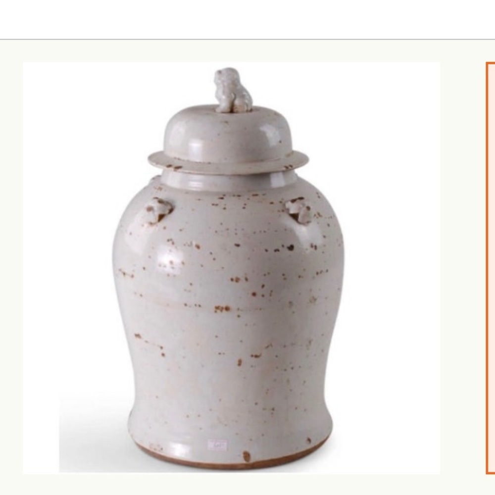 Large ginger jars. About 19” tall by 9.5” wide.